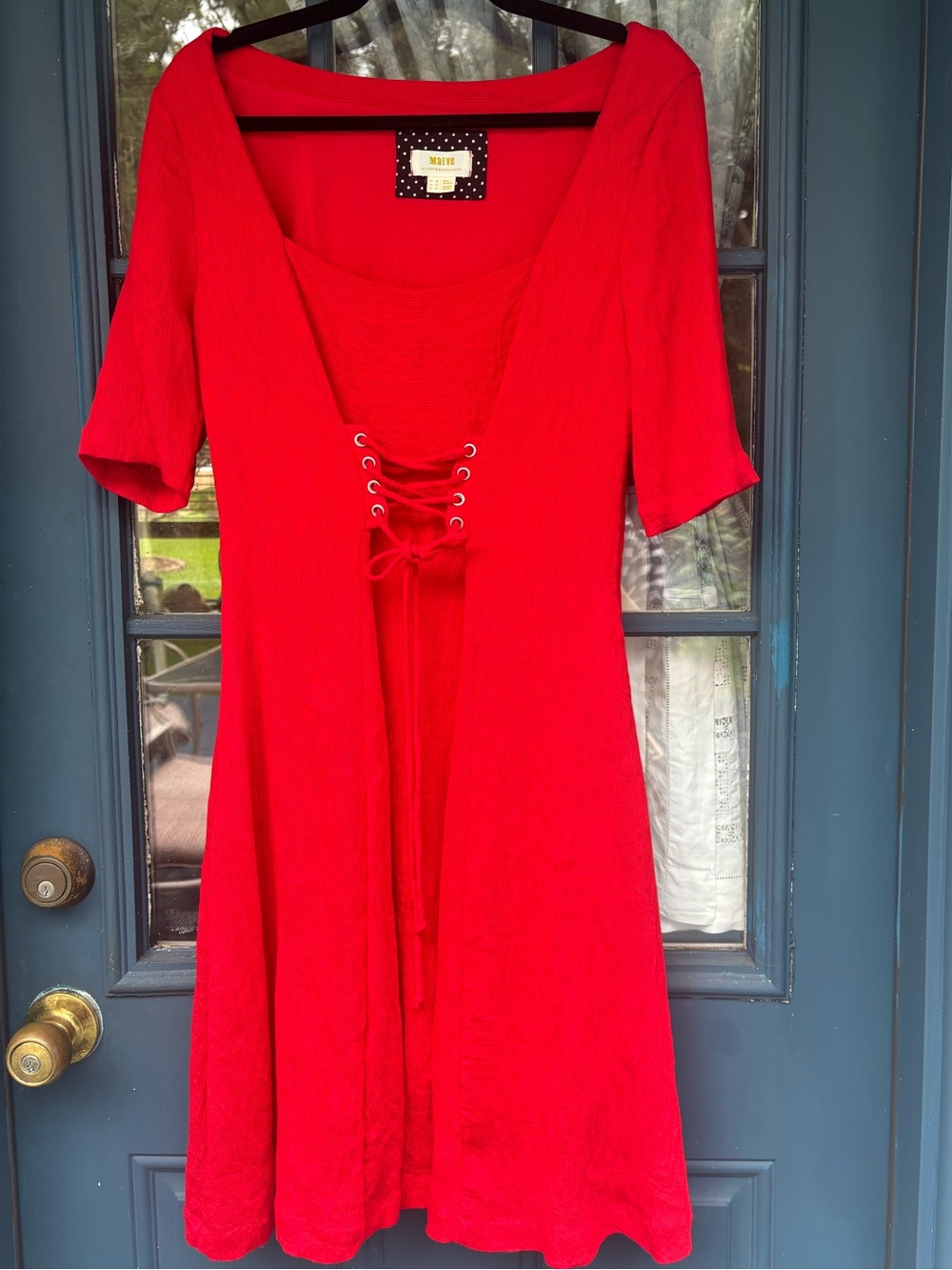 Maeve by Anthropologie Red Corset Dress
